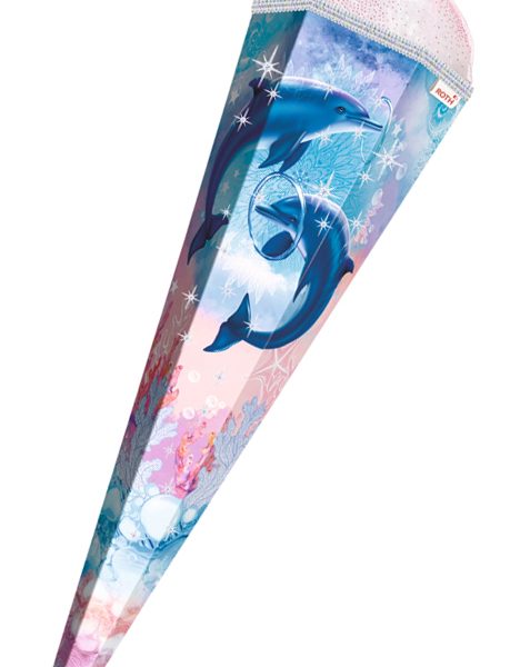 Roth Schultüte 'Dolfijnen', rechthoekig, 85 cm, met effect.