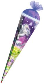 Houten schoolkegel 'Magische Pegasus', rechthoekig, 85 cm, met effect.