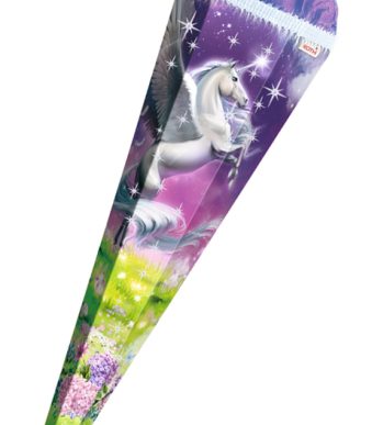 Houten schoolkegel 'Magische Pegasus', rechthoekig, 85 cm, met effect.