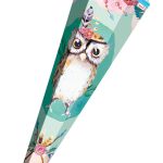 Schouderschoolkoontje 'Uil Lieselotte', hoekig, 85 cm