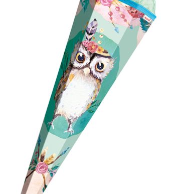 Schouderschoolkoontje 'Uil Lieselotte', hoekig, 85 cm