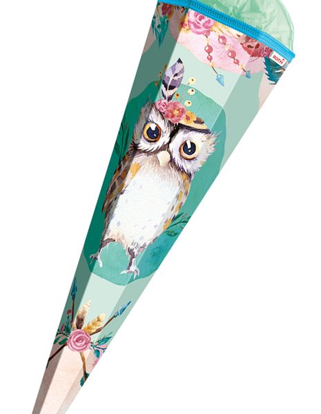 Schouderschoolkoontje 'Uil Lieselotte', hoekig, 85 cm