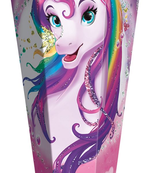 Schoolcadeau 'Eenhoorntekening', hoekig, met effect