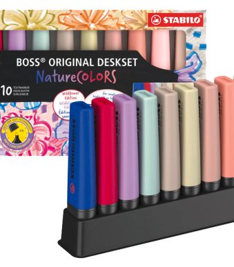 STABILO BOSS ORIGINAL NatureCOLORS markeerstiften, 10 stuks in tafelset