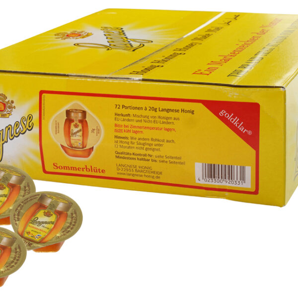 Langnese Zomerbloemhoning helder, 72 porties à 20 g