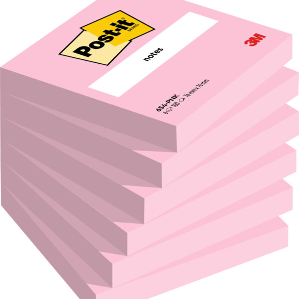 Post-it Notes zelfklevende notitieblokjes, 76 x 76 mm, roze
