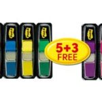Post-it index markers mini 11,9 x 43,2 mm, 5+3 gratis