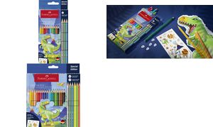 FABER-CASTELL kleurpotloden driekant Colour GRIP Dino set 24 stuks