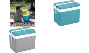 EDA koelbox kunststof 35 liter grijs/laguneblouw