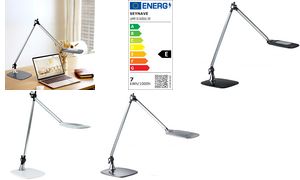 PAPERFLOW LED-bureaulamp JIM met voet, zilver/zwart