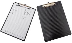 WEDO Klembord met carbonlook, A4-formaat, PP kunststof, zwart