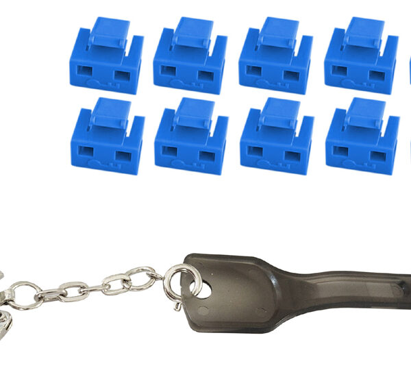 shiverpeaks RJ45-poortblocker met sleutel, blauw