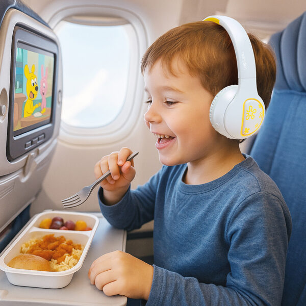 LogiLink Bluetooth 5.4 Kinderkoptelefoon MUSIC BUDDIES, lichtblauw/geel