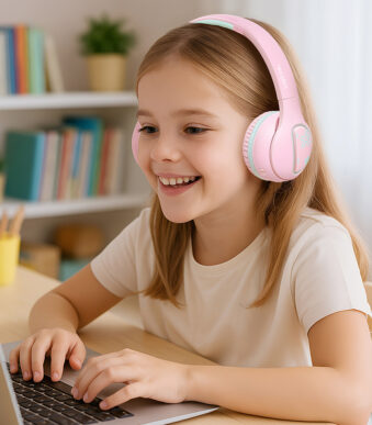 LogiLink BT 5.4 Kinder Headset Music Buddies, roze