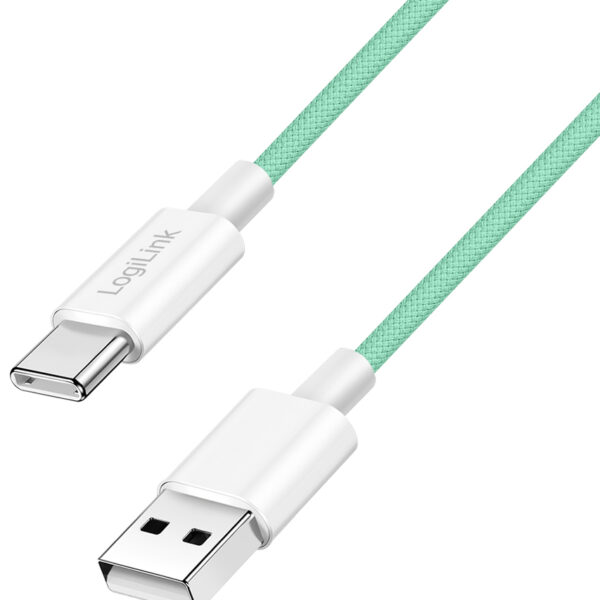 LogiLink USB 2.0 kabel, USB-A naar USB-C stekker, 1,0 m, groen