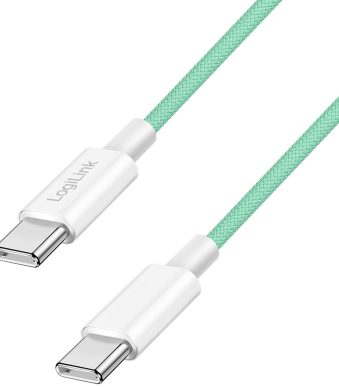 LogiLink USB 2.0 kabel, USB-C naar USB-C stekker, 0,5 m, groen