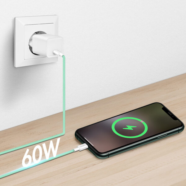 LogiLink USB 2.0 kabel, USB-C naar USB-C stekker, 0,5 m, groen