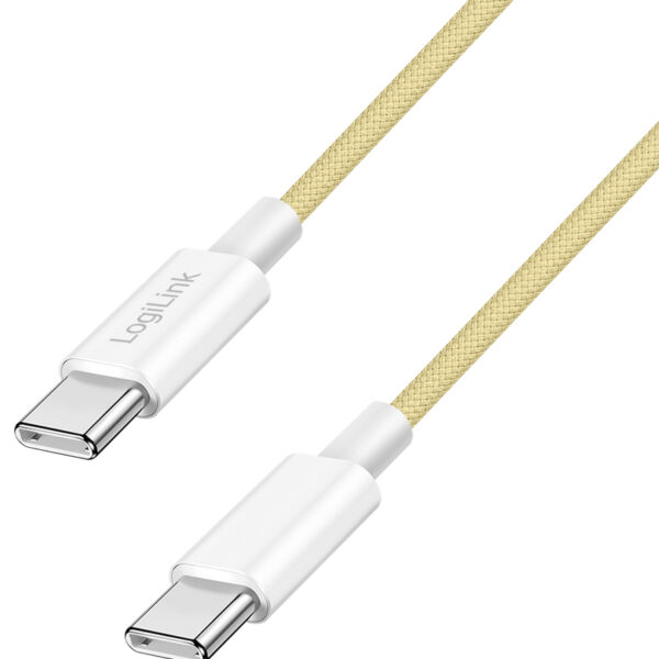 LogiLink USB 2.0 kabel, USB-C naar USB-C stekker, 1,5 m, geel