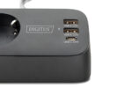 DIGITUS stekkerdoos 3-voudig + 3x USB, zwart