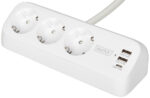 DIGITUS Stekkerdoos 3-voudig met 3x USB, wit
