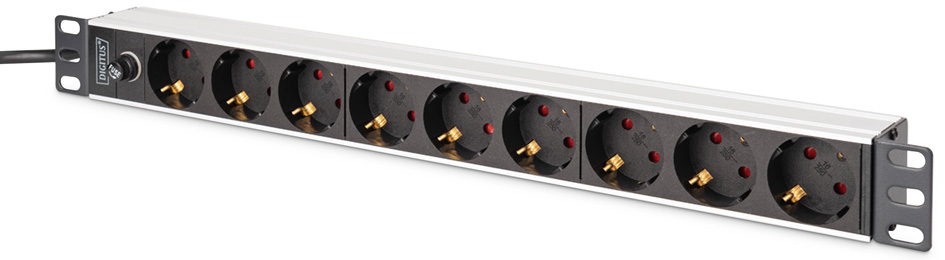 DIGITUS 19" Stekkerdoos, Aluminium, 9-voudig