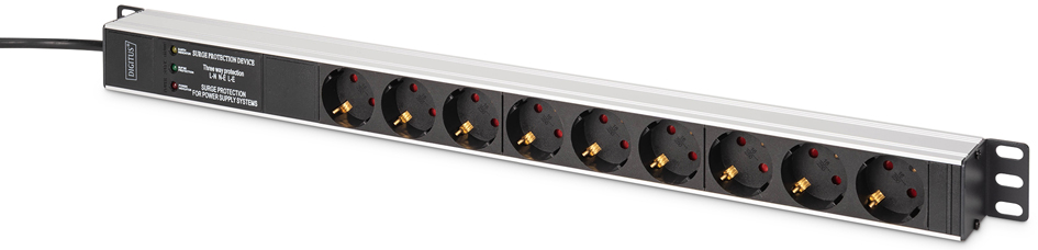 DIGITUS 19" stekkerdoos, aluminium profiel, 9-voudig