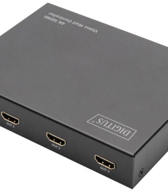 Vier-K HDMI Videowandcontroller, 2 bij 2, zwart.