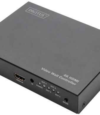 Vier-K HDMI Videowandcontroller, 2 bij 2, zwart.