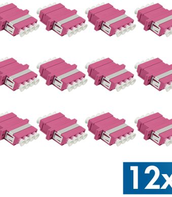 LogiLink glasvezelkoppeling set LC-Duplex Quad violet 12 stuks