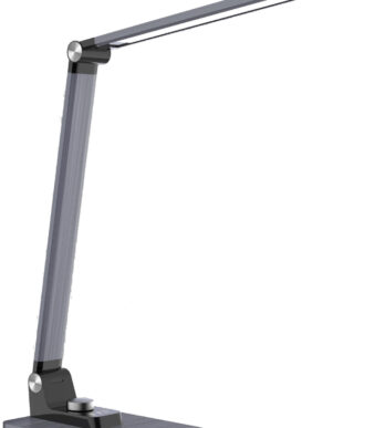 PAPERFLOW LED-bureaulamp JOA met standvoet, grijs-metallic