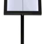 Securit LED-vitrinekast BLACK STAR, 4 x A4, zwart met standvoet