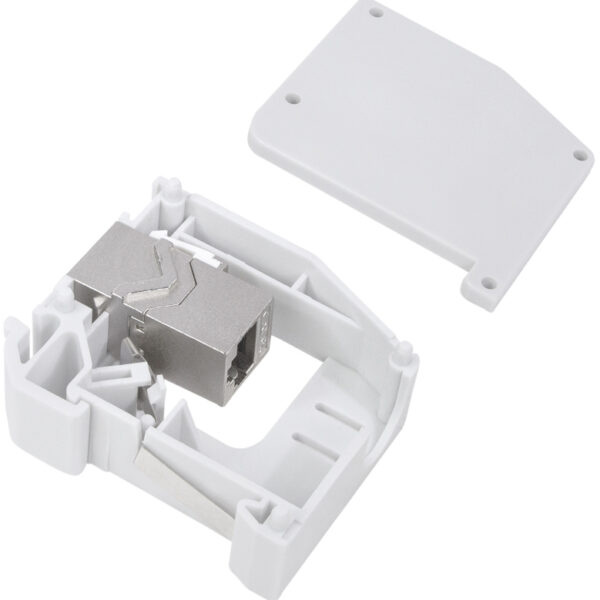 LogiLink DIN-rail adapter met 1 keystone module, lichtgrijs