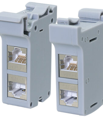 LogiLink DIN-rail adapter met 2 Cat.6A inline koppelingen