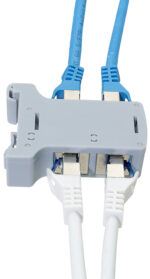 LogiLink DIN-rail adapter met 2 Cat.6A inline koppelingen