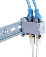 LogiLink DIN-rail adapter met 2 Cat.6A inline koppelingen