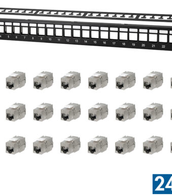 LogiLink 19" modulair keystone patchpaneel PrimeLine, 24 poort