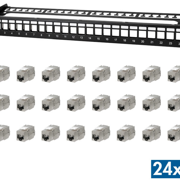 LogiLink 19" modulair keystone patchpaneel PrimeLine, 24 poort