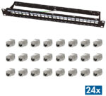 LogiLink 19" Modulair Keystone Patchpaneel EconLine, 24 Poort