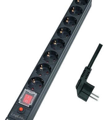 LogiLink 19 inch stekkerdoos 8-voudig met overspanningsbeveiliging