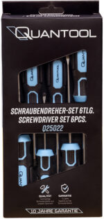 QUANTOOL schroevendraaier set 6-delig, zwart/blauw