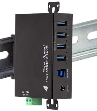 LogiLink USB 3.0 Industriële Hub, 4-poorts, zwart