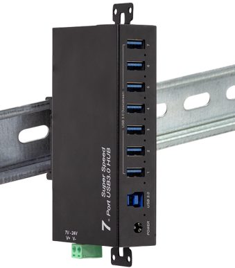 LogiLink USB 3.0 Industriële Hub, 7-poorts, zwart