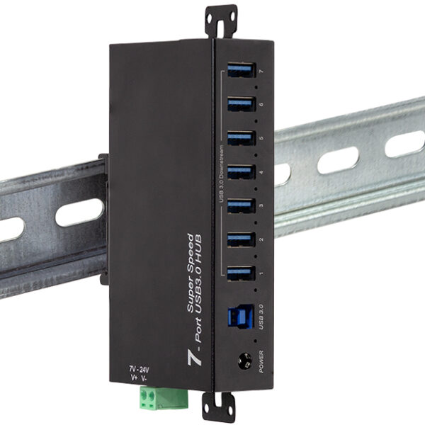 LogiLink USB 3.0 Industriële Hub, 7-poorts, zwart