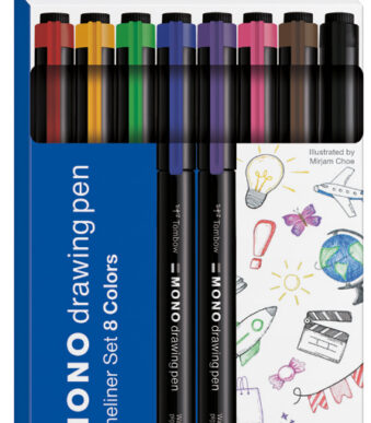 Tombow fineliner MONO drawing pen, etui met 8 stuks