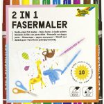 Dubbelstift Vezelstiften 2-in-1, etui met 10 stuks