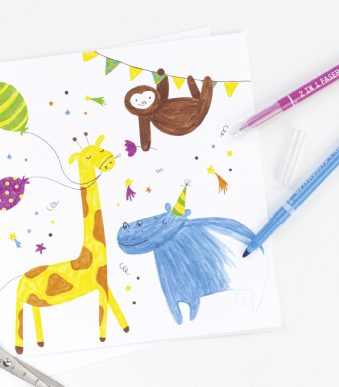 Dubbelstift Vezelstiften 2-in-1, etui met 10 stuks