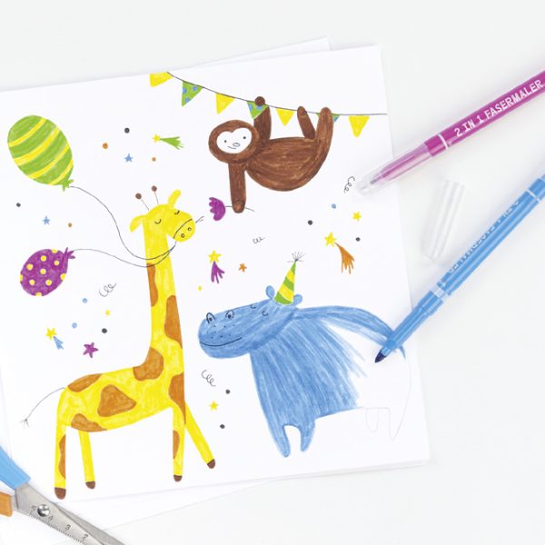 Dubbelstift Vezelstiften 2-in-1, etui met 10 stuks