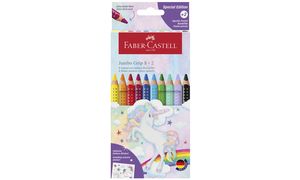 FABER-CASTELL Jumbo GRIP driekantige kleurpotloden Eenhoorn, 8+2 stuks