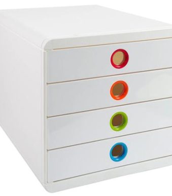 EXACOMPTA ladekast POP-BOX 4 laden wit/gekleurd