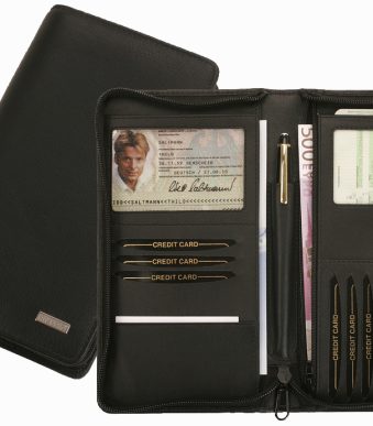 Reisorganizer van nappaleer, zwart